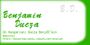 benjamin ducza business card